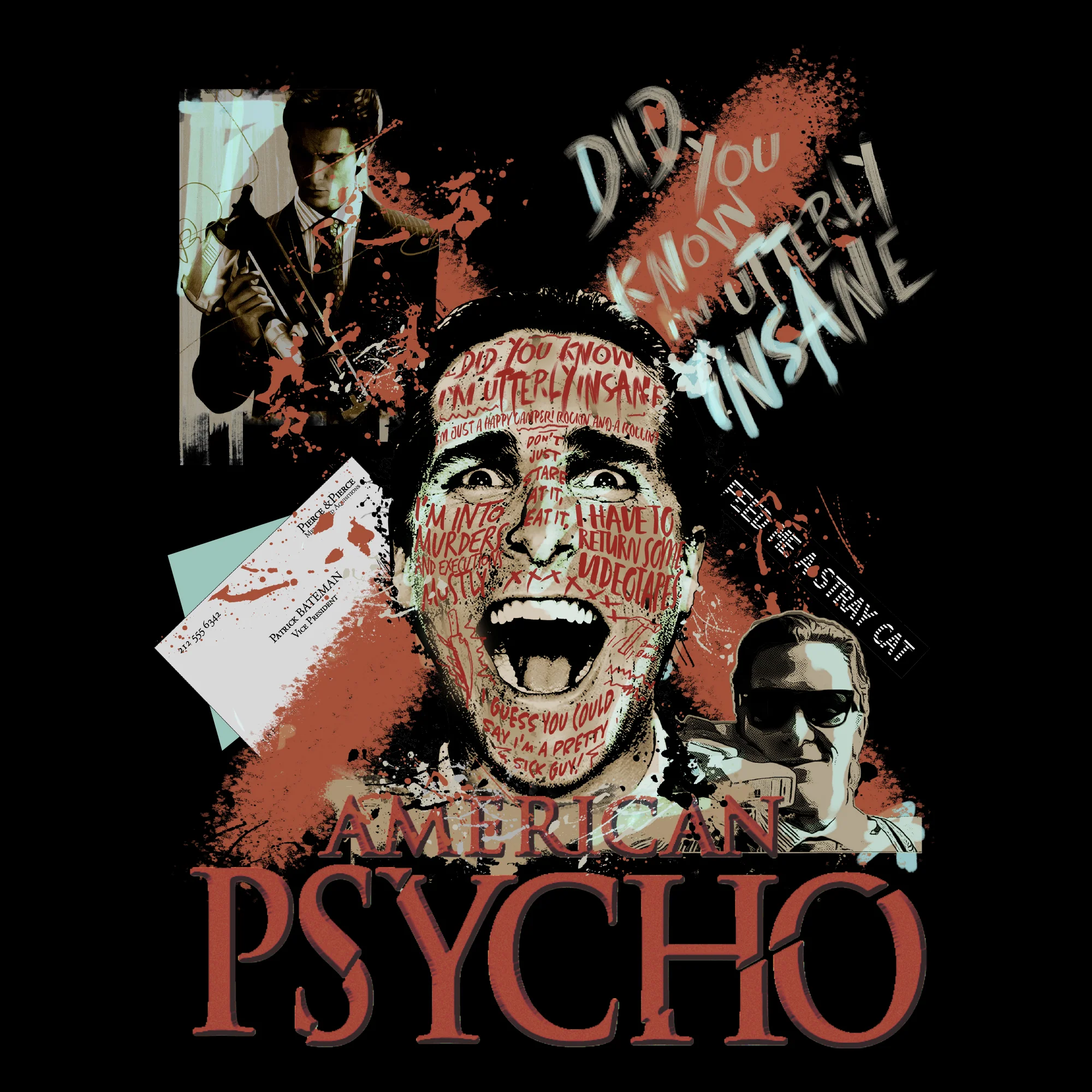 American Psycho - Batmane Black Tee - Image 2